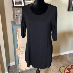 Beatrix Black 3/4 Sleeve Tunic Top Size Medium